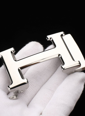H字母不锈钢自动扣头无牙无孔皮带头无卡槽无齿泰国鳄鱼裤带扣头