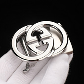 带头配3.5 拉丝双G字母纯钢扣不锈钢自动扣头皮带头男士 腰带裤 3.8