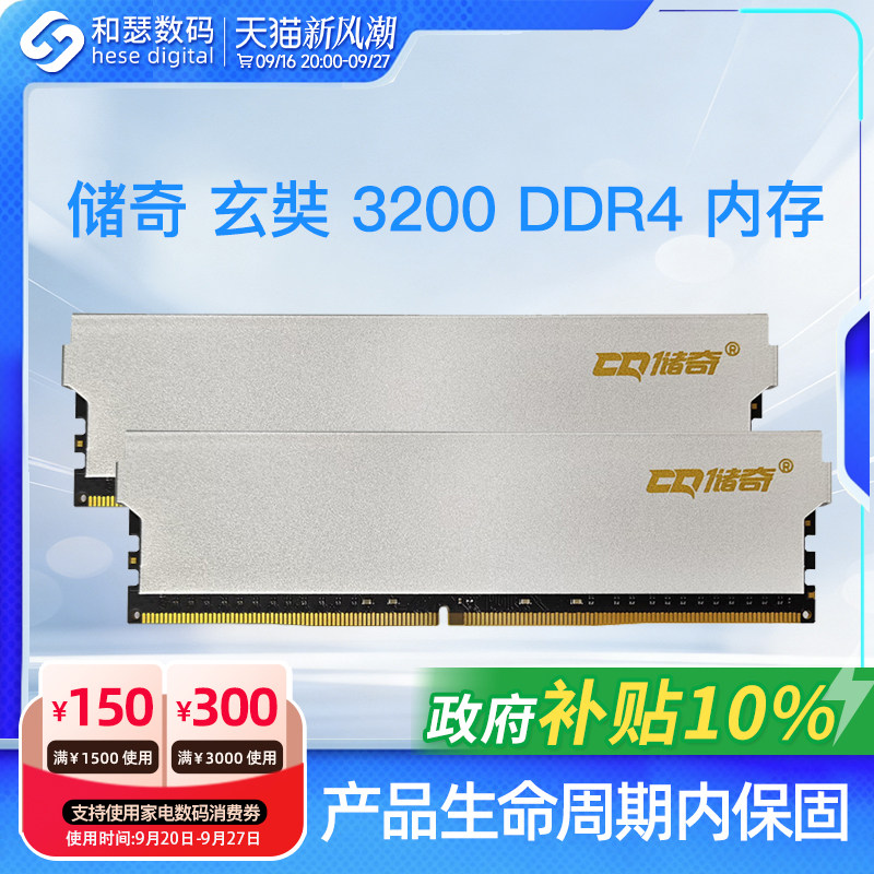储奇 玄奘 8G/16/32G 3200 DDR4内存 台式机电脑马甲内存条										