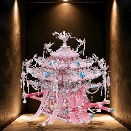 钢达粉黛喜灯花轿金属拼装模型3D立体摆件唯美精细手工diy收藏