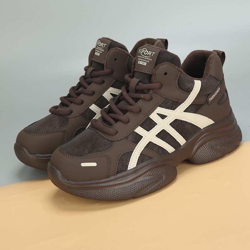 大码女鞋41-43厚底老爹鞋2025冬季爆款女鞋子加绒休闲运动鞋棉鞋