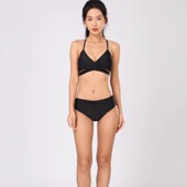泳衣女性感黑色小胸聚拢三点式 服表艺考比基尼泳装 新款 模特显腿长