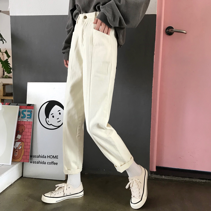 ÇﶬŮװº«°æchic¸ßÑüÏÔÊÝÅ£×пãѧÉú¿ã×Ó¿íËÉֱͲ¿ã¾Å·Ö¿ãС½Å¿ã