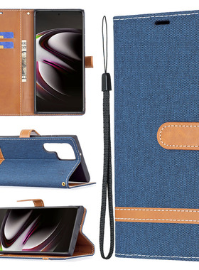 适用三星s22手机壳a35翻盖式简约s23+皮套a52s牛仔布a55硅胶防摔s24ultra电话套a25全包边a23男女款s20fe插卡