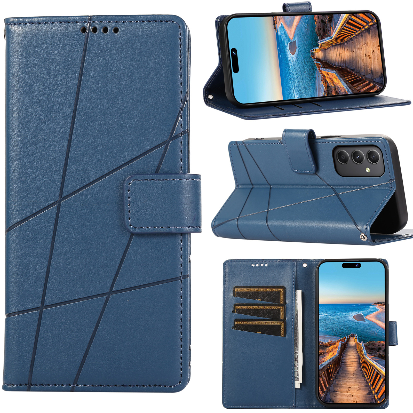 皮纹线条三星皮套纯素色