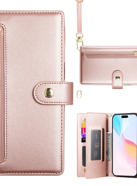 适用红米note14翻盖12r手机壳13c皮套redmi K70拉链零钱包小米14TPro保护套poco防摔m6斜挎f7放卡全包x6女c75