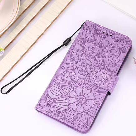 压花小米手机壳电话保护套翻盖式