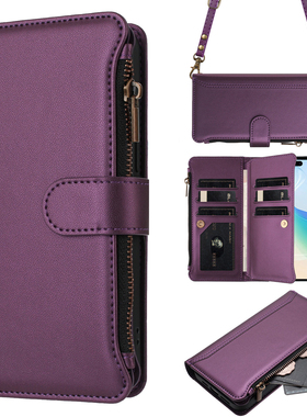 适用红米k70手机壳14c斜挎note13pro翻盖式poco x7pro保护m6皮套F6拉链m7Pro插卡civi3防摔k40背带挂绳f5全包