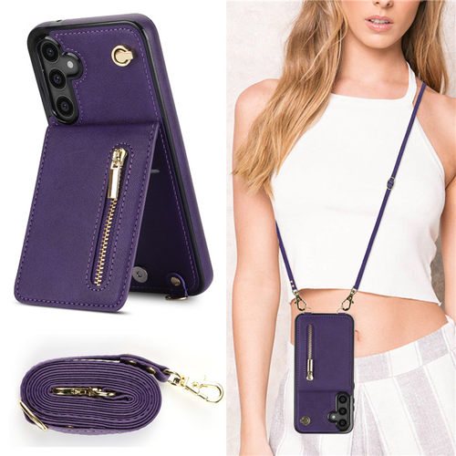 斜跨支架拉链插卡包三星苹果