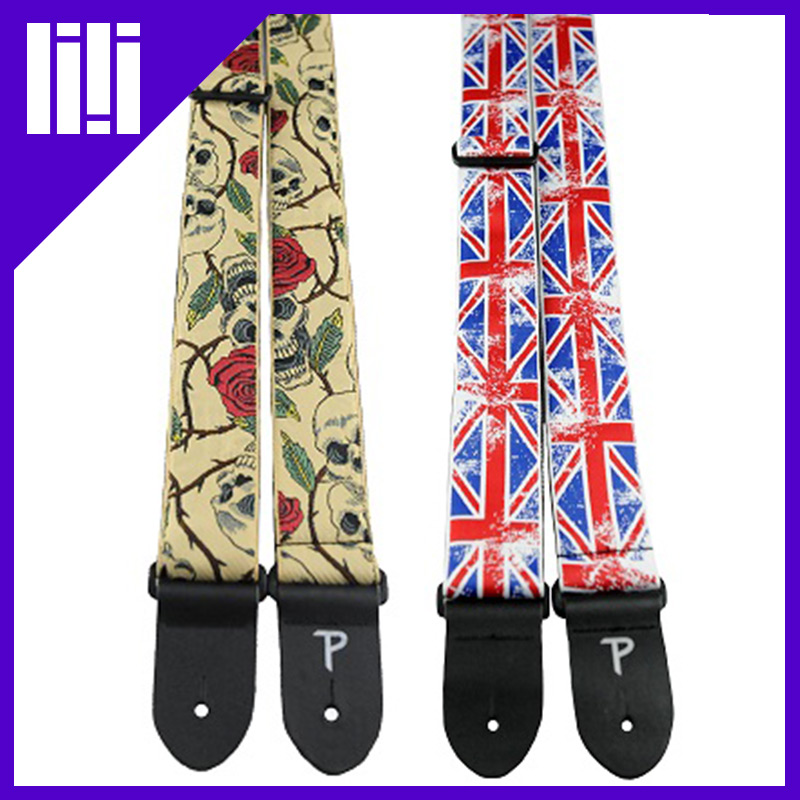 加拿大进口Perri's派瑞斯布纹布质拼花图案电木吉他背带 清仓 5CM