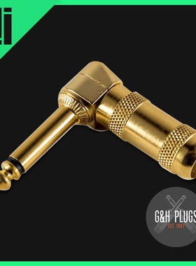 美国原装GH铜芯直连大二芯单声道TS乐器线插接头镀镍镀金弯头RF2P