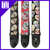 加拿大进口Perri 5CM s派瑞斯布纹布质拼花图案电木吉他背带