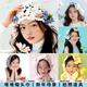春日女童镂空帽子儿童摄影花朵头饰道具堆堆帽头巾影楼氛围感拍照