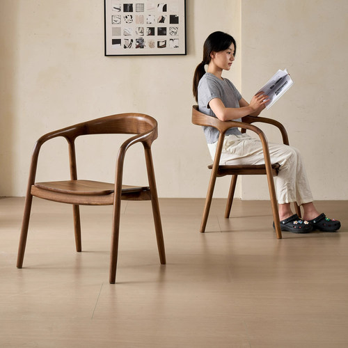 广岛舒美特胡桃木白蜡木椅子实木