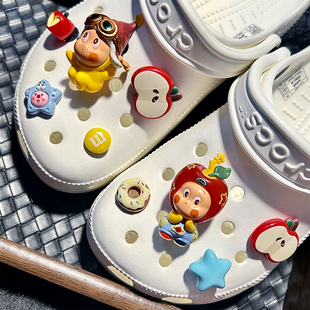 洞洞鞋配饰星星人鞋花装饰立体可爱crocs卡路驰diy配件鞋扣卡扣女