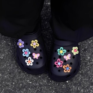 洞洞鞋配饰镂空透明果冻花云朵可爱可拆卸鞋花diy鞋面装饰配件女