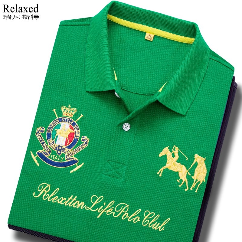 品牌男装短袖翻领T恤POLO衫夏季大牌国际潮流保罗刺绣T有领上衣服