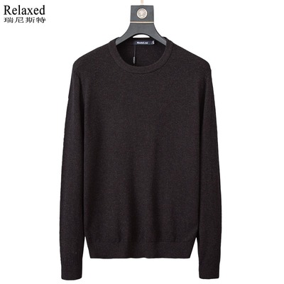 纯羊毛衫男装圆领纯色