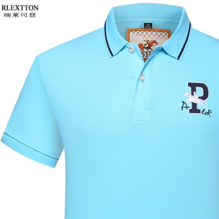 夏季高端品牌高档Polo衫纯棉男士短袖t恤 宽松翻领半袖男装体恤潮