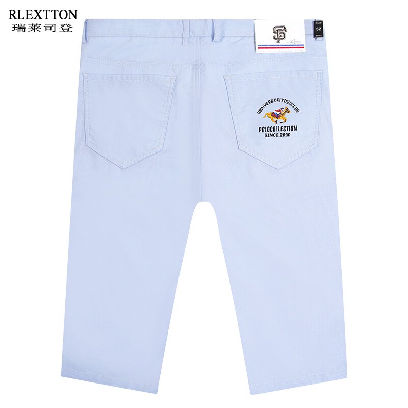 夏季男裤浅蓝色休闲五分裤潮