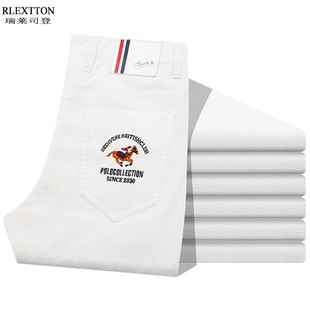 马年男裤子白色条绒灯芯绒高端刺绣直筒加厚灯草绒休闲裤长裤冬季