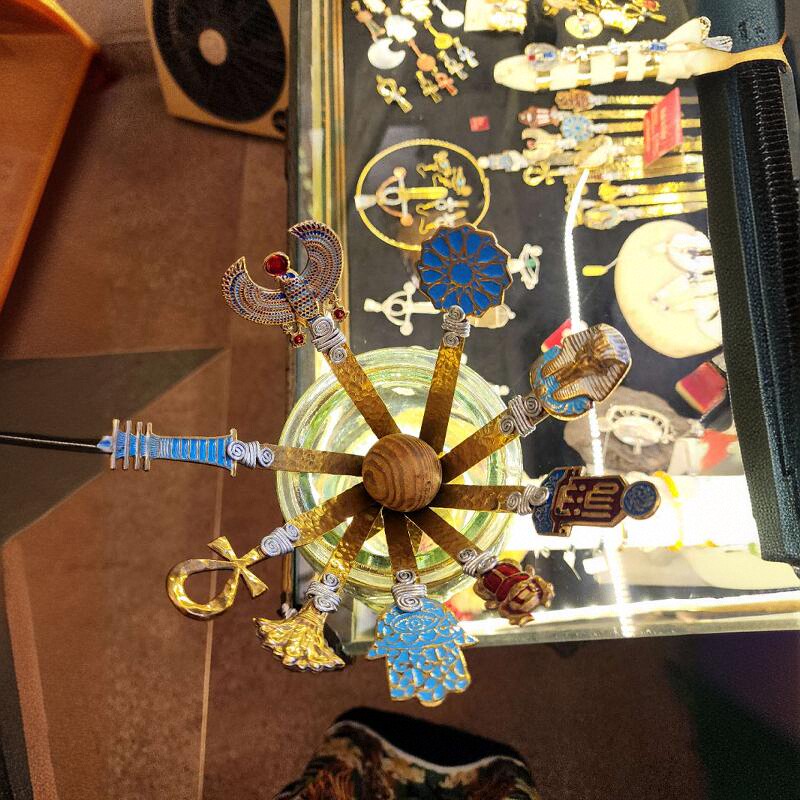 埃及代购特色黄铜书签A4纸裁纸刀埃及元素发簪老鹰书签手工艺品