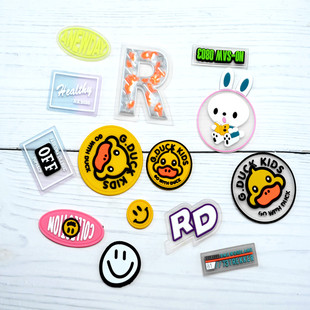 卡通羽绒服皮贴补丁硅胶皮标牌软标橡胶贴标DIY装饰LOGO定制贴花