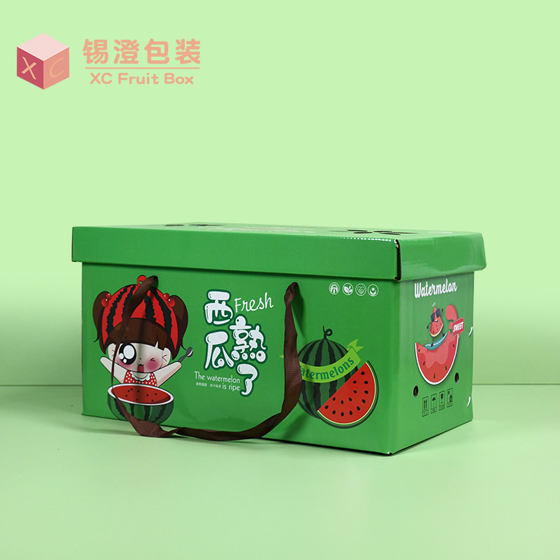 南汇8424西瓜包装盒2只装高档麒麟瓜纸箱礼品盒精美手提送礼加厚