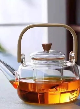 提梁配件壶盖玻璃盖子茶壶单盖内胆过滤茶具茶壶盖零配件方提梁壶