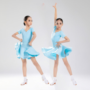 夏季儿童拉丁舞服练功服女童标准比赛服专业考级拉丁舞蹈表演出服
