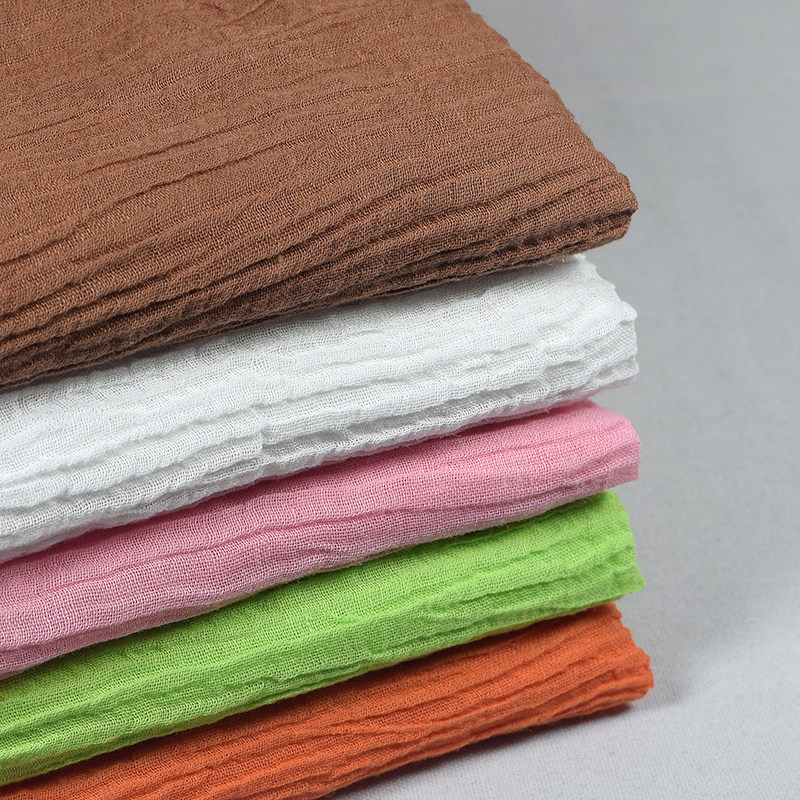 棉麻夏季麻皱布料苎麻棉单层褶皱肌理绉纹理服装裙子新品2米包邮