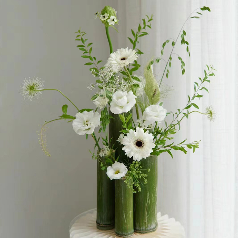 竹筒竹子装饰摆件插花瓶婚礼庆造景装饰环创装扮饰小竹杆桌花艺器