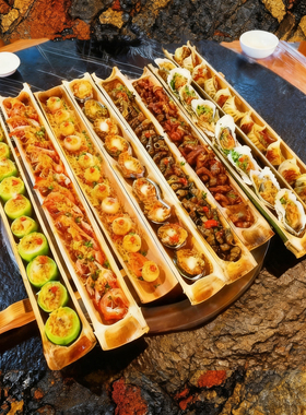 餐饮店对半开竹筒餐具