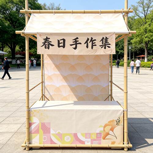 户外夜市摆摊非遗竹制促销架