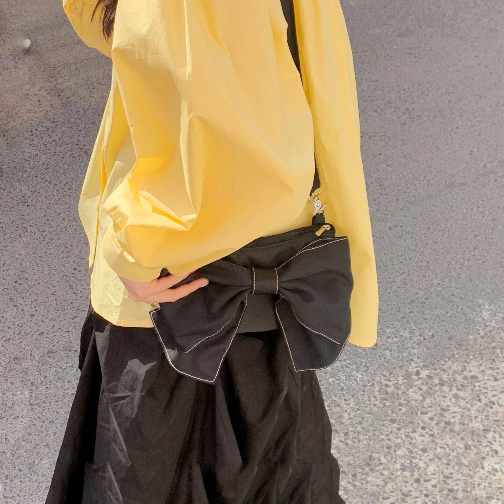大阿妮小众设计蝴蝶结包包女新款可爱软萌腋下包单肩斜挎小包潮牌
