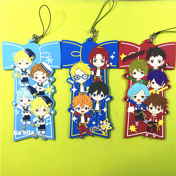 茶猫屋日本原单散货动漫周边偶像梦幻祭蝴蝶结橡胶挂件满百包邮