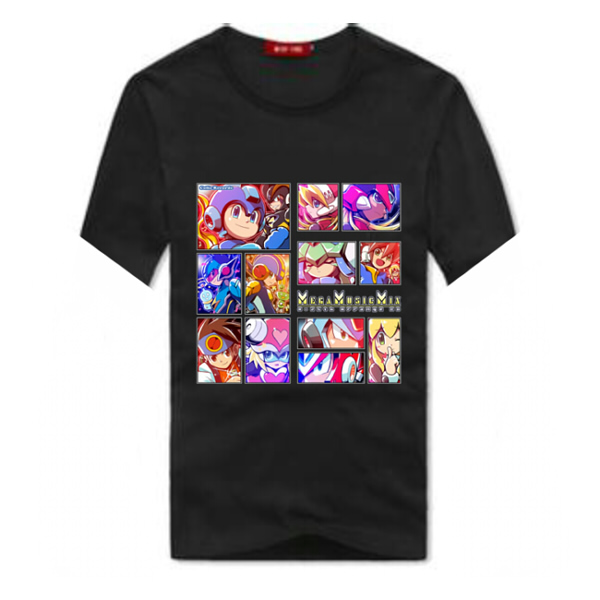 茶猫屋日本动漫周边洛克人历代漫画风格怀旧纯棉长袖T恤满包邮