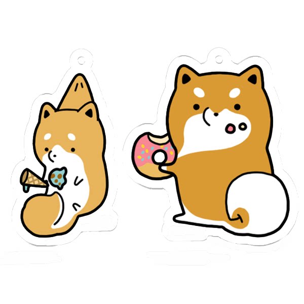 茶猫屋日本动漫周边原创挂起来的柴犬可爱狗狗亚克力挂件满百包邮