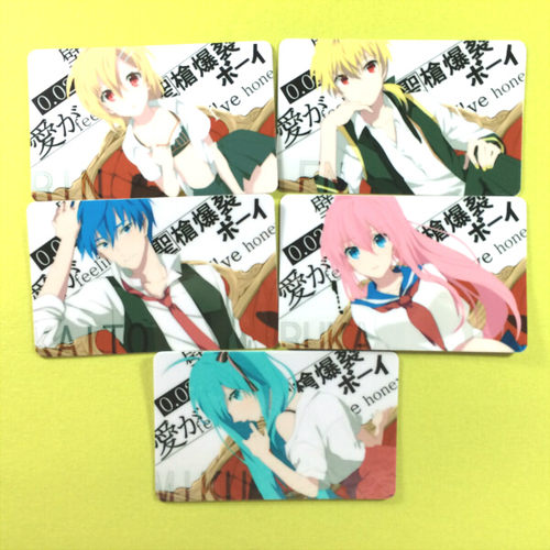 茶猫屋日本动漫周边vocaloidV家初音镜音Kaito卡贴套装满包邮新品