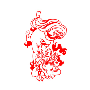 动漫游戏周边鬼灯的冷彻白泽神兽墙贴车贴电脑贴创意现货满百包邮