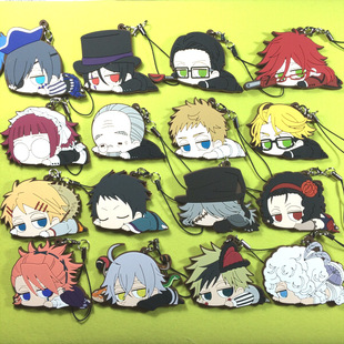 茶猫屋日本原单散货周边正版黑执事马戏团篇趴趴橡胶挂件满百包邮