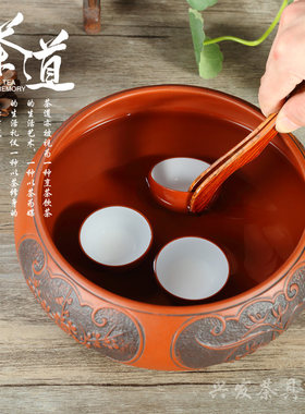 储水式紫砂茶海花盆托盘