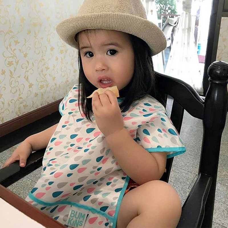 Bumkins婴儿饭兜宝宝吃饭围兜儿童围嘴食饭兜反穿衣防水防漏罩衣