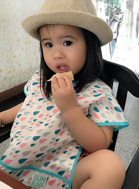 Bumkins婴儿饭兜宝宝吃饭围兜儿童围嘴食饭兜反穿衣防水防漏罩衣