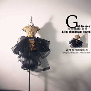 女童旗袍礼服新中式儿童服装国风小旗袍女童秋冬女童新中式连衣裙