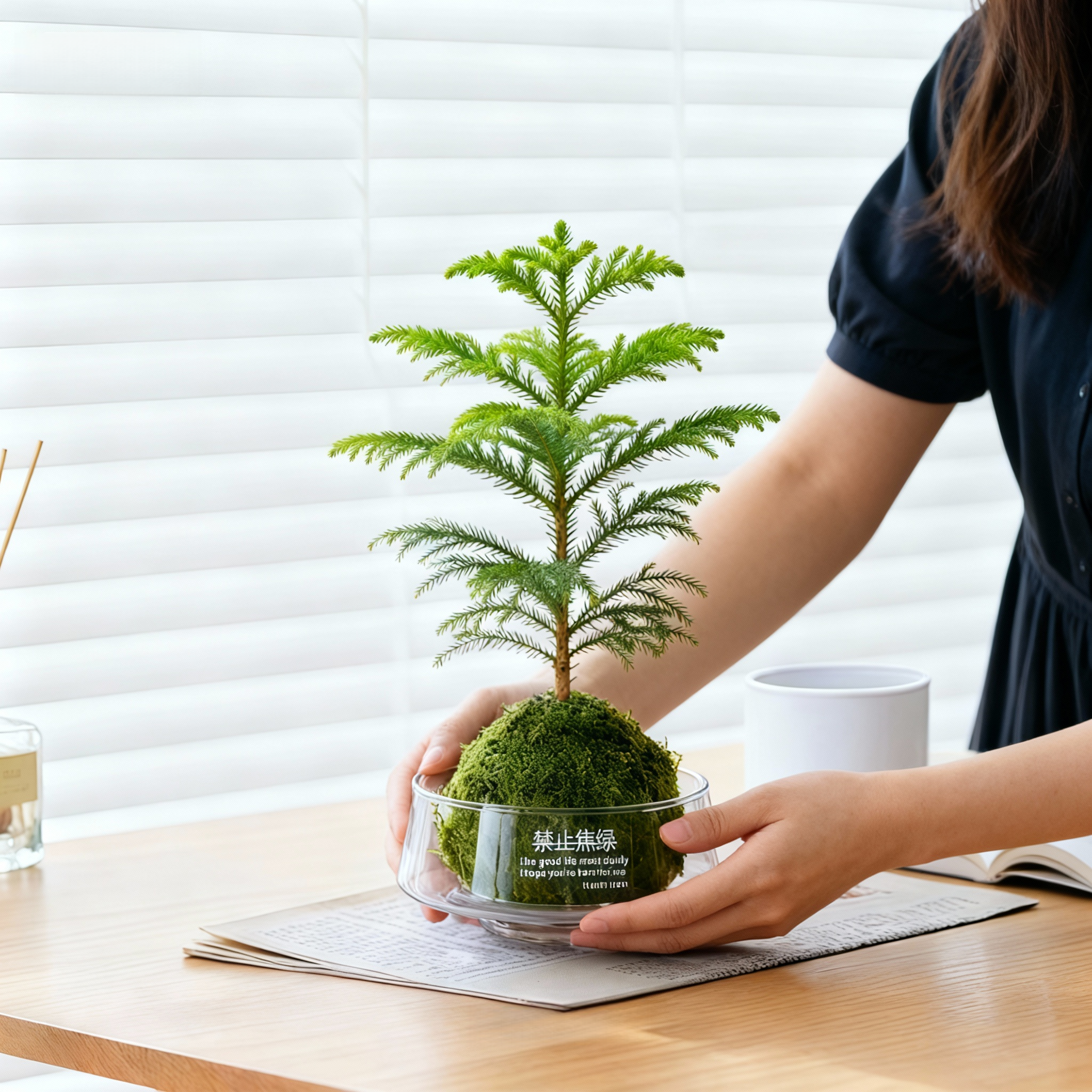 南洋杉盆栽可爱超萌迷你圣诞树桌面绿植室内好养净化空气松树植物