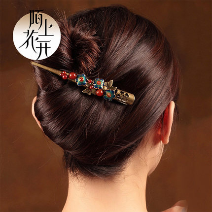 鸭嘴夹大号一字盘夹盘发高端发夹抓夹妈妈头饰牛角鱼嘴尖嘴夹子