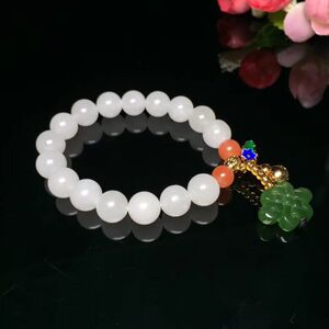 天然玉石转运珠送女友带证书手串