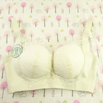 安吉婷6962薄棉B杯蕾丝聚拢文胸无痕内衣舒适透气调整上托防下垂