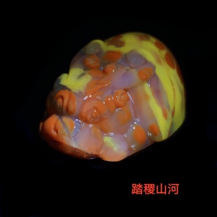 北票老矿战国红手雕龙龟九眼石页岩蒙天珠天眼玛瑙天然天珠吊坠